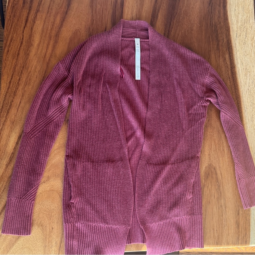 Lululemon Women's Ribbed Cardigan Sweater - crimson